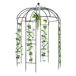 ZUN 207*207*270cm Courtyard Wrought Iron Gazebo Iron Arch Black 84837091