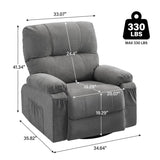 ZUN Recliner chair,360 degree rotating swing single sofa chair, equipped with soft cushion and backrest, W1521P265833