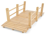 5 Feet Wooden Garden Bridge - 100% Fir Wood Construction, Easy Assembly with Hardware, Ideal for 00678135