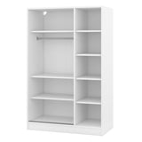 ZUN 3-Door Shutter Wardrobe with shelves, White 71563145