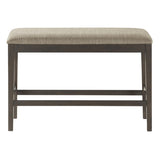Dark Brown Finish Counter Height Bench 1pc Fabric Upholstered Casual Style Dining Room Furniture B01190042