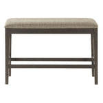 ZUN Dark Brown Finish Counter Height Bench 1pc Fabric Upholstered Casual Style Dining Room Furniture B01190042