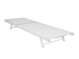 Outdoor Chaise Lounge Set of 2, 5-Position Adjustable Backrest, White Steel Frame with Textilence N770P395917K