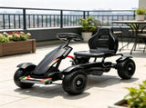 Black Kids Pedal Go Kart Outdoor Ride on Toys with Handbrake, 4 Non-Slip Wheels for Park Fun Ages 65689347