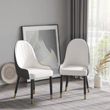 Modern PU sponge-filled dining chair, solid wood metal legs, suitable for restaurants, living rooms W1535119449