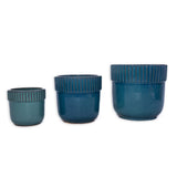 3 Pieces Ceramic Flowerpot, Modern Indoor Outdoor Planter for Garden & Patio - Antique Blue W3273P321474
