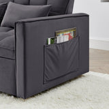 54.33 inch versatile foldable sofa bed in 3 lengths, modern sofa sofa sofa velvet pull-out bed, W2353P252432
