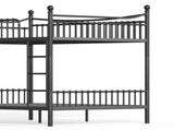 Queen over Queen Metal Bunk Bed with Unique Curved Guardrail Design, Round Tube bunk bed Frame, No 56659198