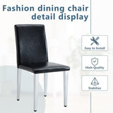 Two Black PU dining chairs,Silver Metal Legs.Simple and versatile, comfortable and accompanied. W1151P269021