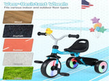 Toddler Tricycle with Rainbow LED Wheels, Foldable 3-in-1 Balance Bike with Carbon Steel Frame, 53048540