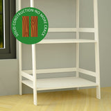 ZUN WTZ Bookshelf, Ladder Shelf, 5 Tier Bamboo Bookcase, Modern Open Book Case for Bedroom, Living Room, 46167598