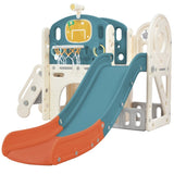 ZUN Kids Slide Playset Structure, Freestanding Castle Climbing Crawling Playhouse with Slide, Arch PP300683AAC