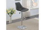 ZUN Dining Kitchen Adjustable Bar stool Chair Ebony Color Wax Polyurethane Leather Chrome Base Modern B011P151354