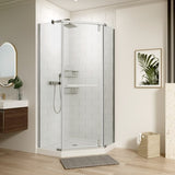 Pivot shower door, with 1/4" tempered glass , 34.75 in. x 72 in. Frameless Neo-Angle Pivot Shower W2122131072