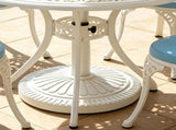 22 LBS White Outdoor Patio Umbrella Base Stand HDPE & Cement Weighted Umbrella Holder with 87815513
