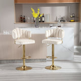 ZUN COOLMORE Swivel Bar Stools Set of 2 Adjustable Counter Height Chairs with Footrest for Kitchen, W1539111877