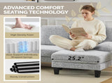 U-Shaped Sectional Sofa with 2 Short Chaise Lounges, 4 Seater Indoor Chenille Fabric Combination 30997192