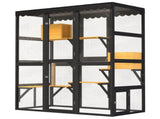 Cat Catio Outdoor Cat Enclosure for Multiple Indoor Outdoor Cats, Large Wooden Walk-in Cat House 75416411