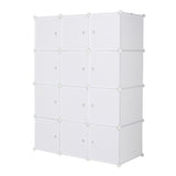 12 Cube Organizer Stackable Plastic Cube Storage Shelves Design Multifunctional Modular Closet 88526165