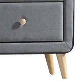 Light Grey Upholstered 6-drawer Double Dresser B062P186553