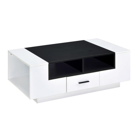 ZUN White and Black Coffee Table with Storage B062P181386