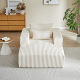 62.5-Inch Corduroy Sponge Sofa Lounge Chair,No Assembly Required,Fluffy Modern Sleeper Chair for W834P206038