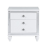 ZUN Contemporary Nightstands with mirror frame accents, Bedside Table with two drawers and one hidden W1998131730