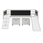 ZUN Twin size Loft Bed Wood Bed with Two Storage Boxes - White 93628536