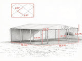 Silver 13' x 13' x 6.5' Outdoor Pet Kennel Waterproof Roof for Small & Medium Dogs 37420580