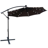 10 ft Outdoor Patio Umbrella Solar Powered LED Lighted Sun Shade Market Waterproof 8 Ribs Umbrella W65627957