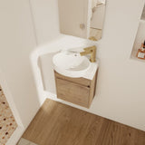 Soft Close Doors Bathroom Vanity With Sink,16 Inch For Small Bathroom W999125018