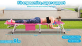 3-in-1 Heavy Duty Tanning Chair with Face Hole Adjustable 5-Position Folding Chaise Lounge Chairs W3399P310199