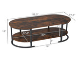 2-Tier Coffee Table with Metal Frame, 1005045 cm Robot Vacuum Friendly Accent Table, 88 lbs 18288124