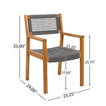 ZUN BRAIDED DINING CHAIR Dark Grey N779P202840D