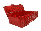 Storage and Packing Plastic Tote Crate Attached Lid Flip Top, 27"x17"x12" Pack of 1 93302035