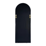 ZUN Black 71x27.5 inch metal arch stand full length mirror W2203P156455