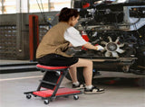 Foldable Garage Creeper with Padded Seat, 6 Universal Casters Dual-Mode Repair Tool for Workshop 44456056
