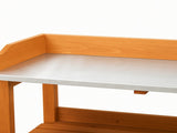 Outdoor Garden Potting Bench Table, Wooden Horticulture Planting Worstation with Metal Tabletop, 2 57354532