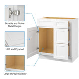 30 in. W x 21 in. D x 34.5 in. H in Shaker White Plywood Ready to Assemble Floor Vanity Sink Base T3210P282887