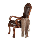 Brown and Cherry Oak Arm Chair with Nailhead Trim B062P209245