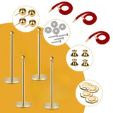 Velvet Ropes and Posts, 5 ft/1.5 m Red Rope, Stainless Steel Gold Stanchion with Ball Top, Red Crowd W3280P325712