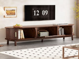 Modern Farmhouse TV Stand for 75" TVs, Wood Entertainment Center with Storage Cabinet, TV Console N710P257615P