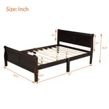 Queen Size Wood Platform Bed with Headboard and Wooden Slat Support WF289142AAP