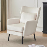 Wing Back Velvet Accent Chair, Modern Living Room Armchair Comfy Upholstered Single Sofa Chair for N765P197510W