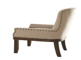Beige and Salvage Brown Arm Chair with Nailhead Trim B062P209270