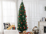 8' Artificial Pencil Christmas Tree, Slim Xmas Tree with 618 Realistic Branch Tips and Plastic 59960291
