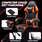 ZUN Gaming Computer Chair with Wheels, Adjustable Height Pu Leather Gamer Chair Office Desk 00283337