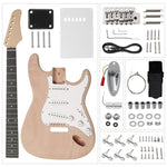 ZUN DIY 6 String ST Style Electric Guitar Kits with Mahogany Body, Maple Neck and Accessories 49027132