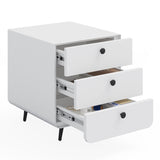 Modern Night Stand Storage Cabinet for Living Room Bedroom, Steel Cabinet with 3 Drawers,Bedside W252113554