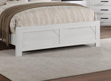 White Color 1pc Queen Size Bed High Headboard MDF Particle Board Bedroom Furniture Bedframe Unique B011137846
